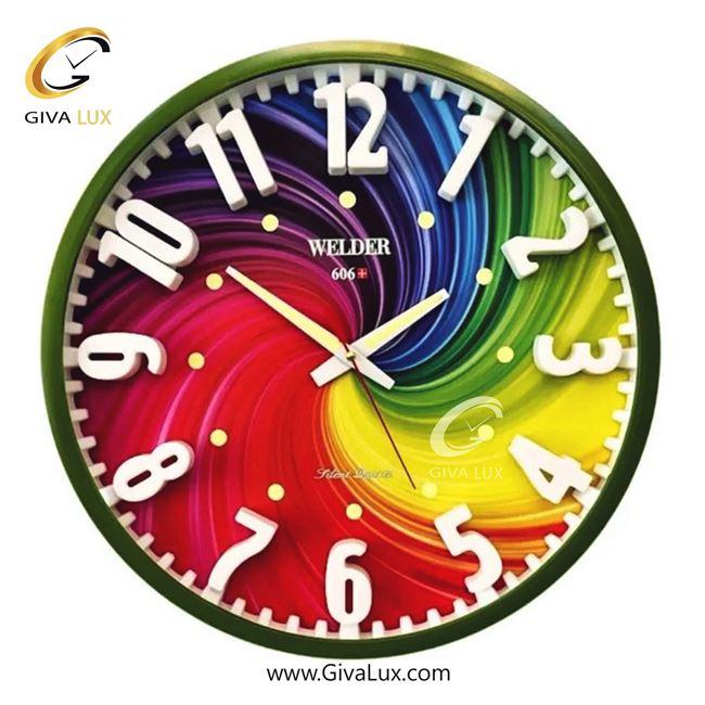 ساعت دیواری اورجینال ولدر PVC سبز| کد رفرنس 606+
