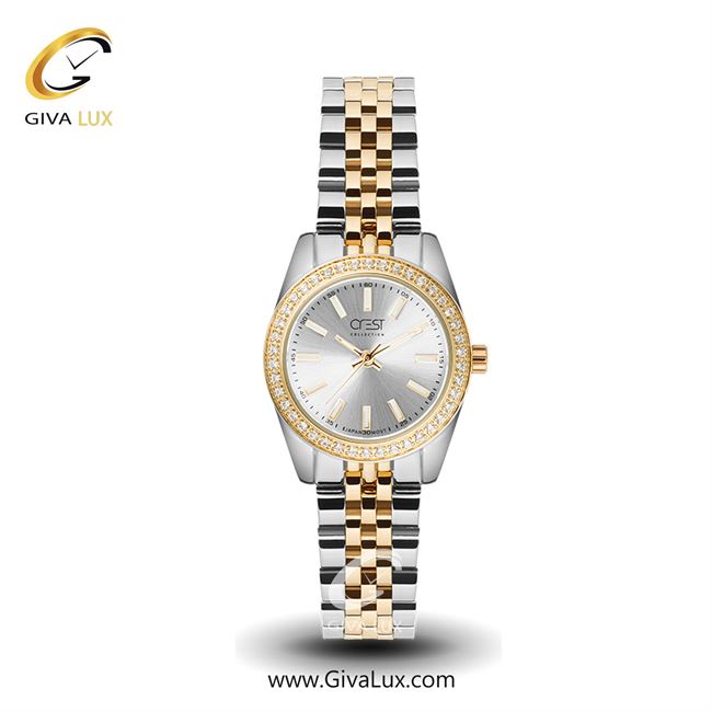 ساعت مچی اورجینال زنانه کرست | Crest  طلایی | نقره ای-طلایی| نقره ای| کد رفرنس Crest 6083-3