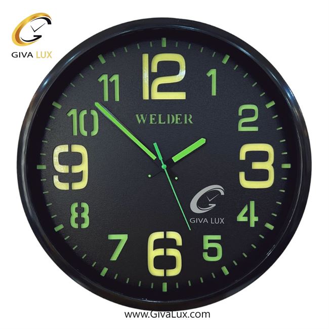 ساعت دیواری اورجینال ولدر PVC مشکی| کد رفرنس 609
