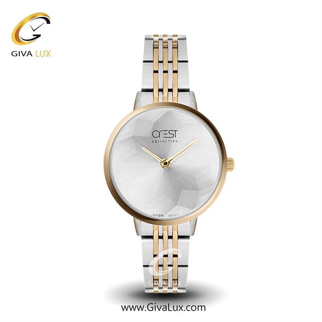 ساعت مچی اورجینال زنانه کرست | Crest  طلایی | طلایی-نقره ای| نقره ای| کد رفرنس Crest 6095-1