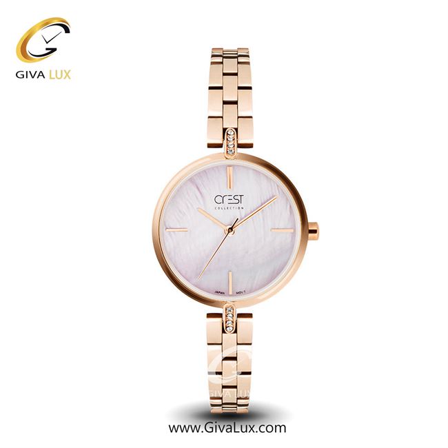 ساعت مچی اورجینال زنانه کرست | Crest  رزگلد | رزگلد| نقره ای| کد رفرنس Crest 6100-2