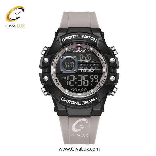 ساعت مچی اورجینال مردانه ناوی فورس|Naviforce|نوی فورس|نیوی فورس مشکی | طوسی| مشکی| کد رفرنس NF6102 B/GY/GY