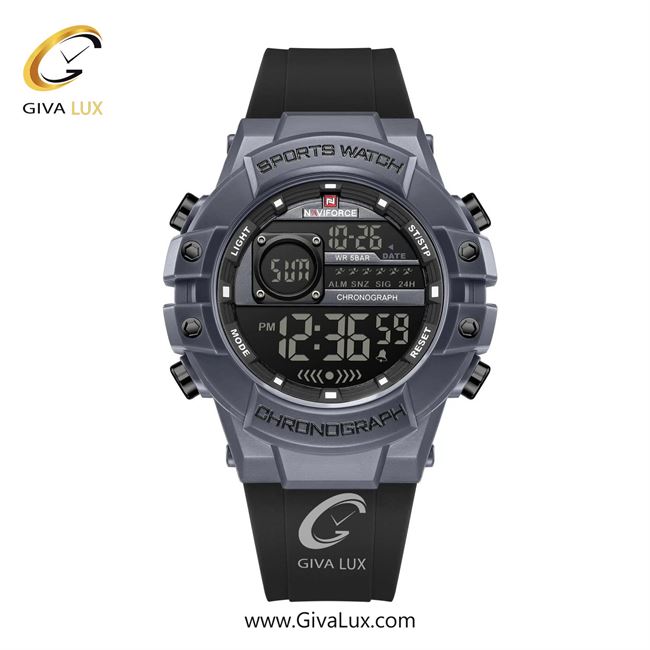 ساعت مچی اورجینال مردانه ناوی فورس|Naviforce|نوی فورس|نیوی فورس طوسی | مشکی| مشکی| کد رفرنس NF6102 GY/GY/B