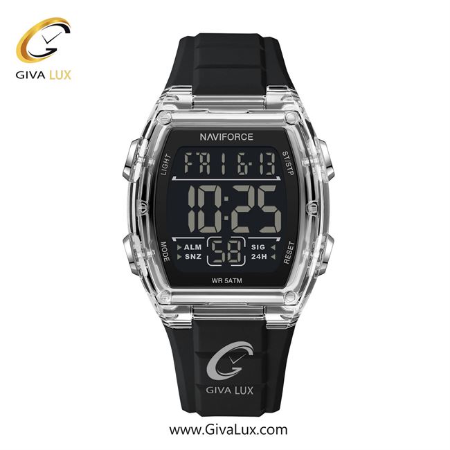 ساعت مچی اورجینال مردانه ناوی فورس|Naviforce|نوی فورس|نیوی فورس نقره ای | مشکی| مشکی| کد رفرنس NF6106 S/B