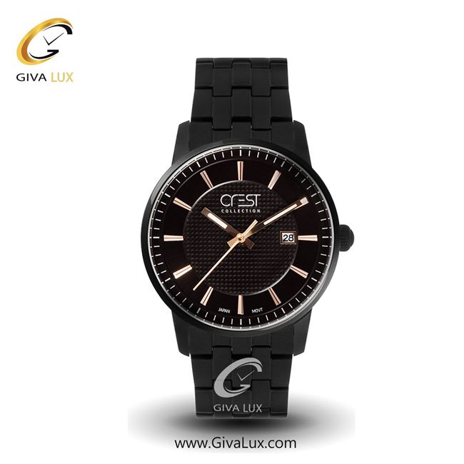 ساعت مچی اورجینال مردانه کرست | Crest  مشکی | مشکی| مشکی| کد رفرنس Crest 6112-4