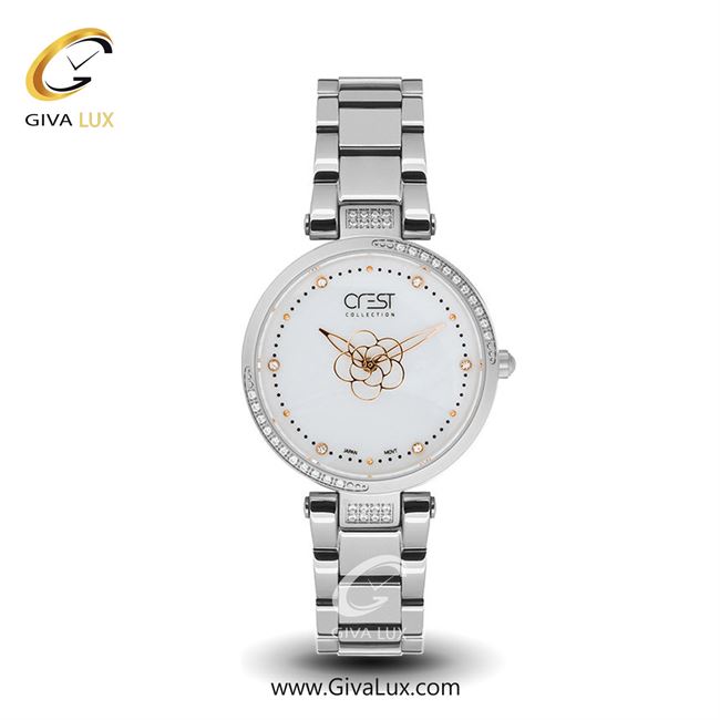 ساعت مچی اورجینال زنانه کرست | Crest  نقره ای | نقره ای| سفید| کد رفرنس Crest 6117-1