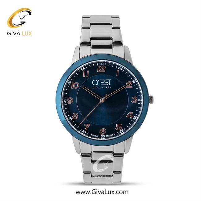 ساعت مچی اورجینال مردانه کرست | Crest  سرمه ای | نقره ای| سرمه ای| کد رفرنس Crest 6131-3