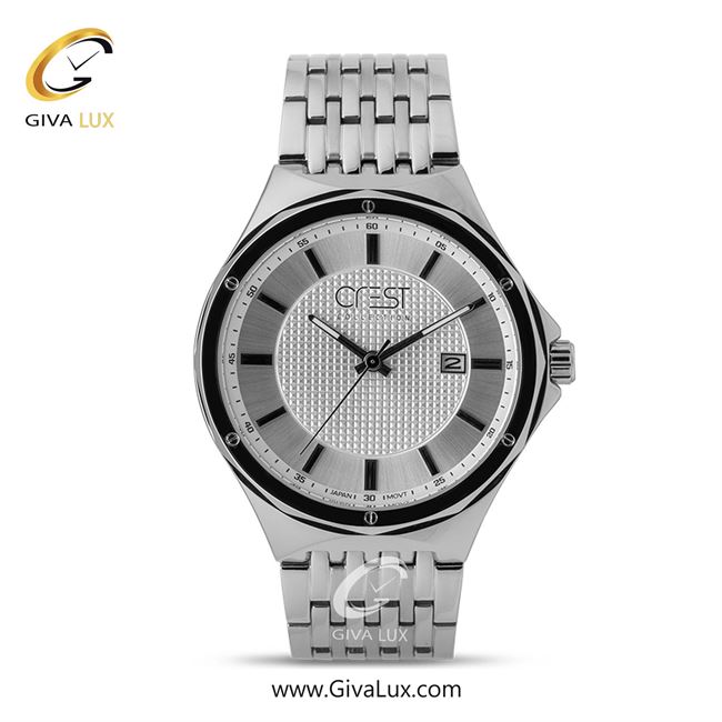 ساعت مچی اورجینال مردانه کرست | Crest  نقره ای | نقره ای| نقره ای| کد رفرنس Crest 6132-1