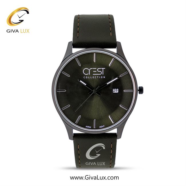 ساعت مچی اورجینال مردانه کرست | Crest  تیتانیوم | مشکی| دودی|تیتانیوم| کد رفرنس Crest 6136-4