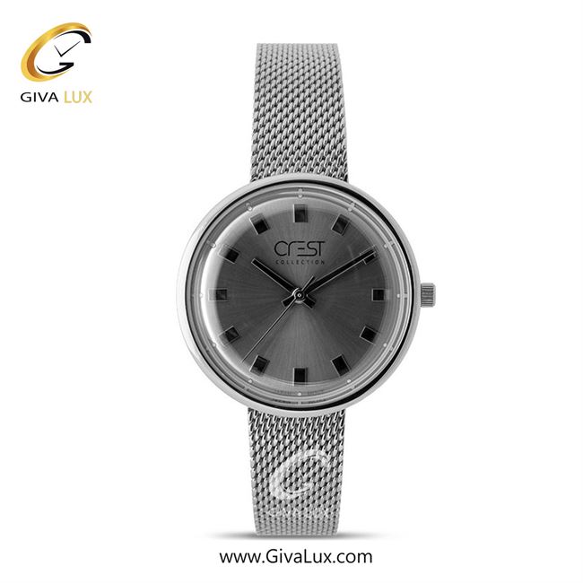 ساعت مچی اورجینال زنانه کرست | Crest  نقره ای | نقره ای| دودی|تیتانیوم| کد رفرنس Crest 6146-1