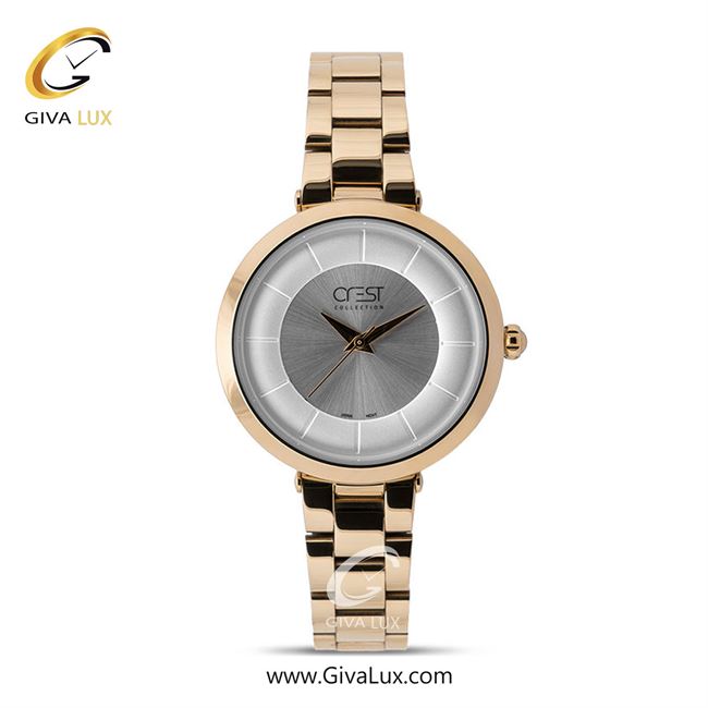 ساعت مچی اورجینال زنانه کرست | Crest  طلایی | طلایی| نقره ای| کد رفرنس Crest 6149-4