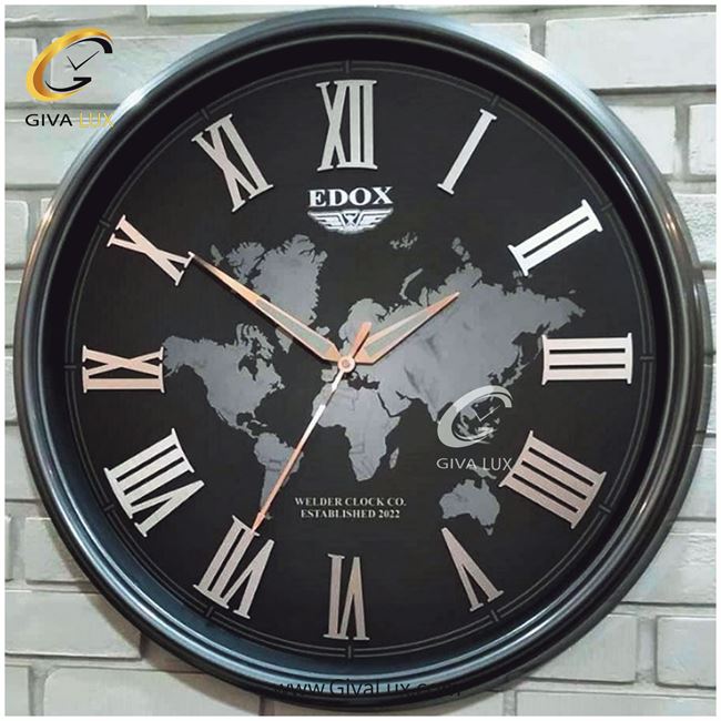 ساعت دیواری اورجینال ولدر PVC مشکی| کد رفرنس 615