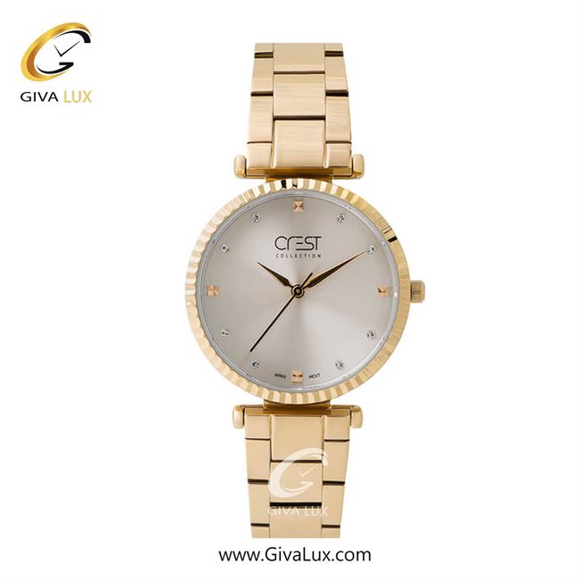 ساعت مچی اورجینال زنانه کرست | Crest  طلایی | طلایی| نقره ای| کد رفرنس Crest 6192-1