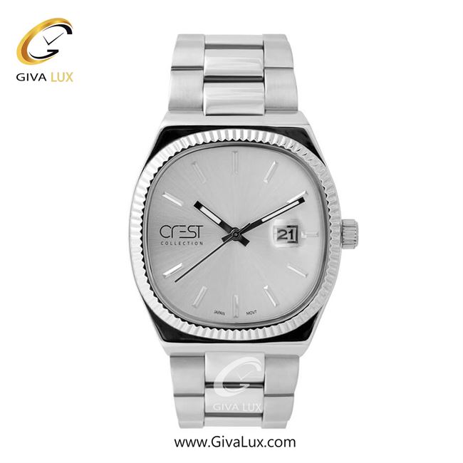 ساعت مچی اورجینال مردانه کرست | Crest  نقره ای | نقره ای| نقره ای| کد رفرنس Crest 6193-1