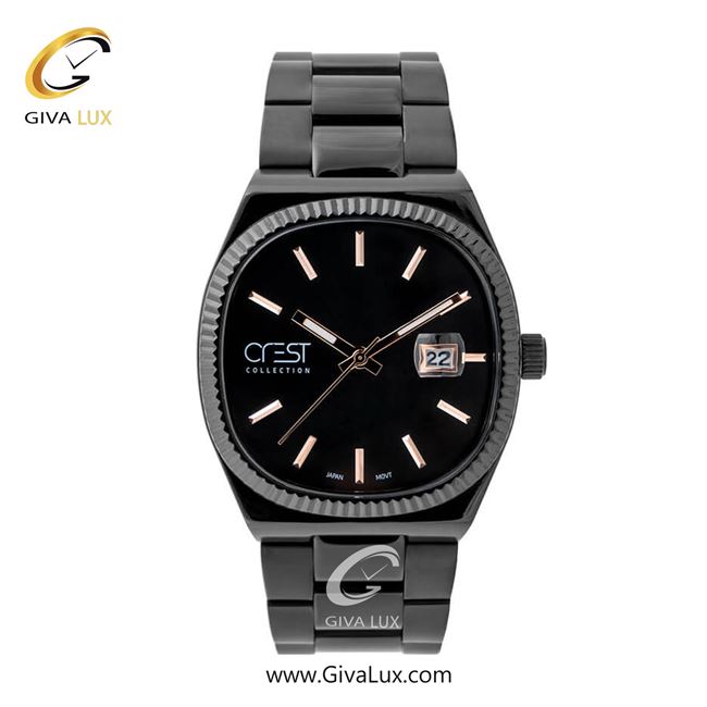 ساعت مچی اورجینال مردانه کرست | Crest  مشکی | مشکی| مشکی| کد رفرنس Crest 6193-5
