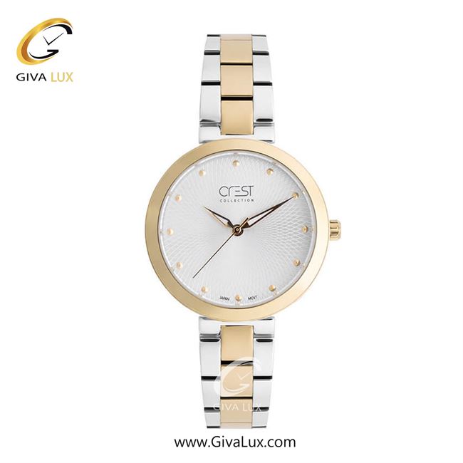 ساعت مچی اورجینال زنانه کرست | Crest  طلایی | طلایی-نقره ای| نقره ای| کد رفرنس Crest 6202-3