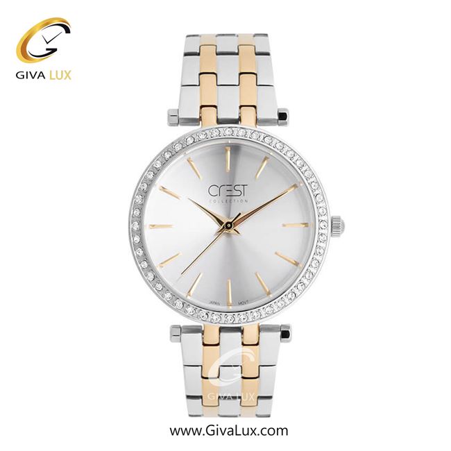 ساعت مچی اورجینال زنانه کرست | Crest  نقره ای | طلایی-نقره ای| نقره ای| کد رفرنس Crest 6205-5