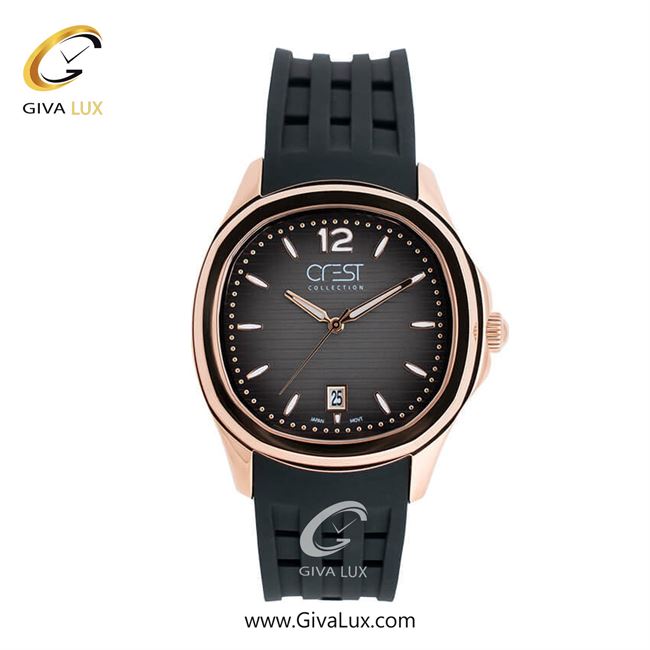 ساعت مچی اورجینال مردانه کرست | Crest  رزگلد | مشکی| دودی|تیتانیوم| کد رفرنس Crest 6210-4