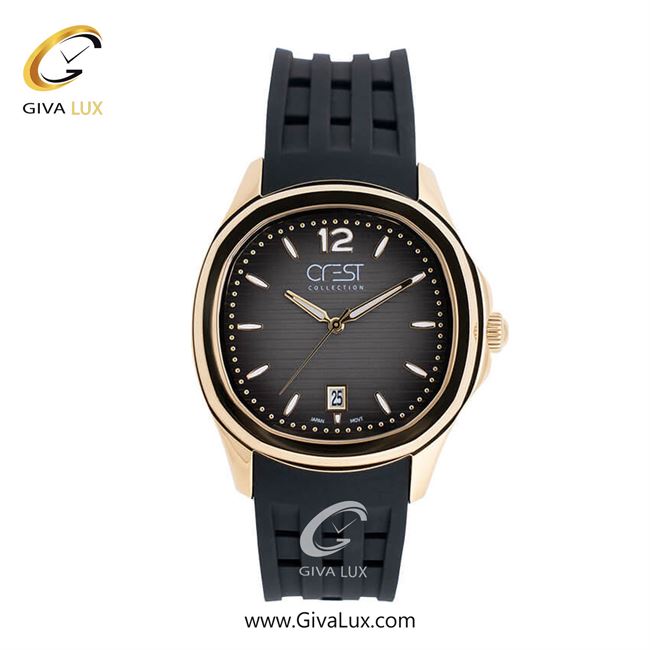 ساعت مچی اورجینال مردانه کرست | Crest  طلایی | مشکی| دودی|تیتانیوم| کد رفرنس Crest 6210-5