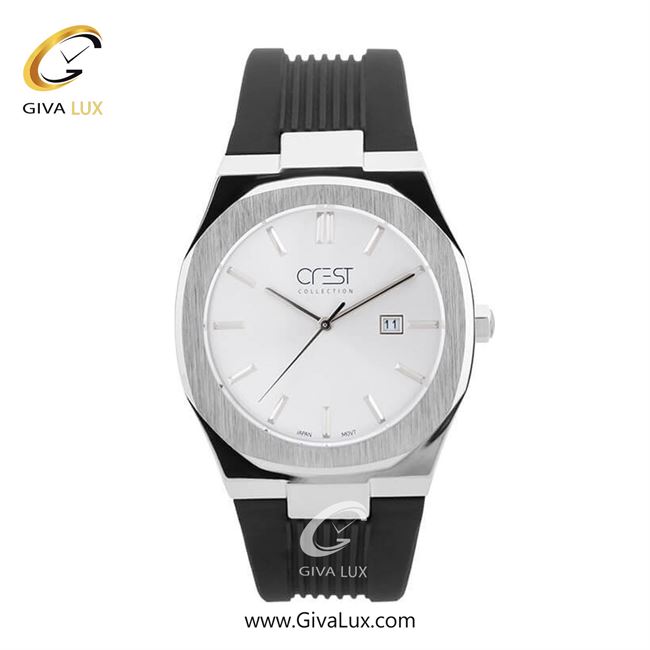 ساعت مچی اورجینال مردانه کرست | Crest  نقره ای | مشکی| سفید| کد رفرنس Crest 6216-1