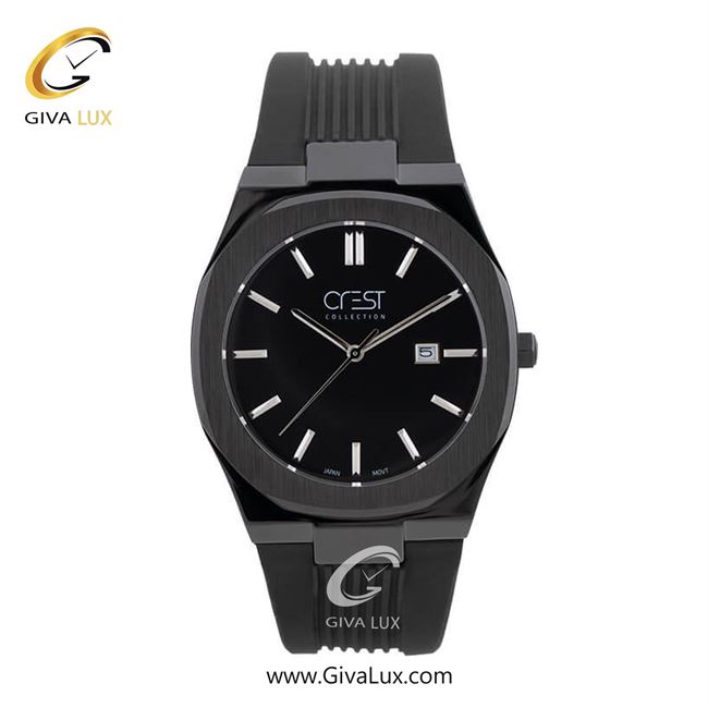 ساعت مچی اورجینال مردانه کرست | Crest  مشکی | مشکی| مشکی| کد رفرنس Crest 6216-4
