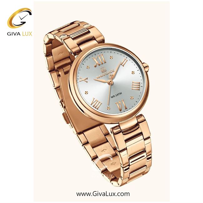 ساعت مچی اورجینال زنانه ناوی فورس|Naviforce|نوی فورس|نیوی فورس رزگلد | رزگلد| سفید| کد رفرنس NF5030