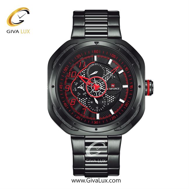 ساعت مچی مردانه بند فلزی مشکی ناوی فورس (نیوی فورس) کد NF9141-B/R/B