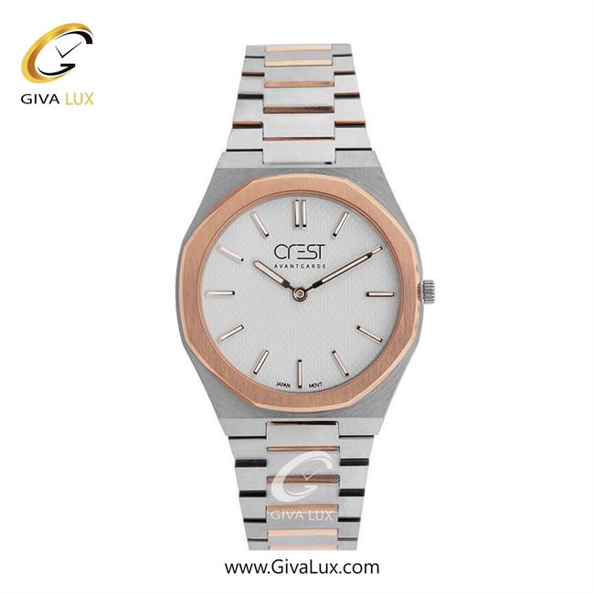 ساعت مچی اورجینال زنانه کرست رزگلد | رزگلد-نقره ای| نقره ای| کد رفرنس Crest 6243-1