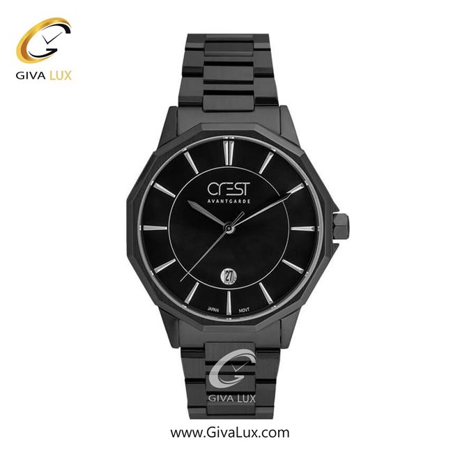ساعت مچی اورجینال مردانه کرست | Crest  مشکی | مشکی| مشکی| کد رفرنس Crest 6244-4