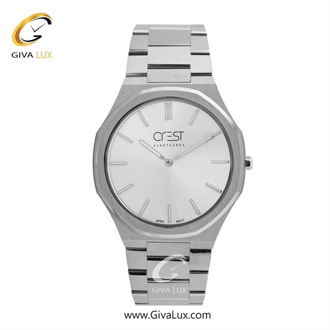 ساعت مچی اورجینال مردانه کرست | Crest  نقره ای | نقره ای| سفید| کد رفرنس Crest 6245-1