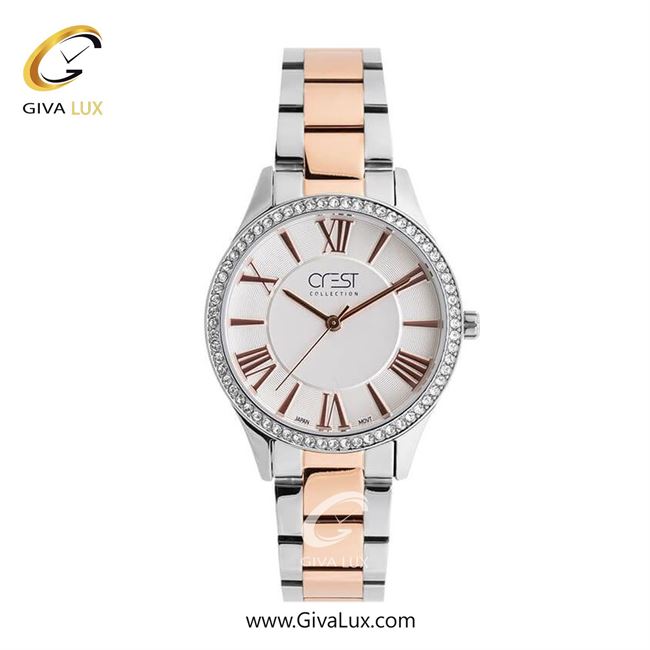 ساعت مچی اورجینال زنانه کرست نقره ای | نقره ای-رزگلد| نقره ای| کد رفرنس Crest 6254-3