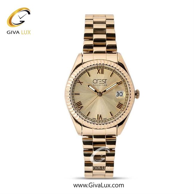 ساعت مچی اورجینال زنانه کرست طلایی | طلایی| طلایی| کد رفرنس Crest 6260-2