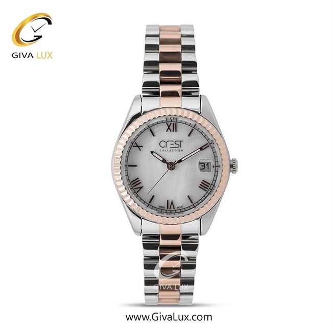 ساعت مچی اورجینال زنانه کرست رزگلد | رزگلد-نقره ای| نقره ای| کد رفرنس Crest 6260-5