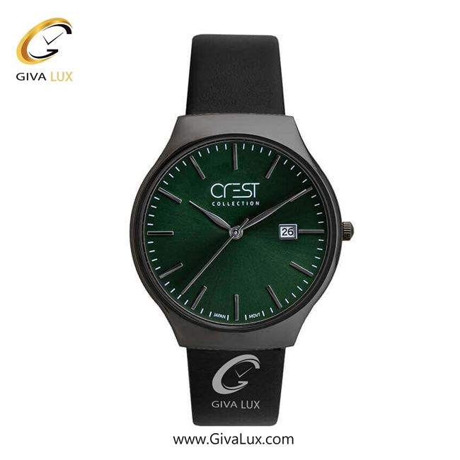 ساعت مچی اورجینال مردانه کرست | Crest  مشکی | مشکی| سبز| کد رفرنس Crest 6263-5