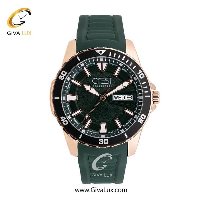 ساعت مچی اورجینال مردانه کرست | Crest  رزگلد | سبز| سبز| کد رفرنس Crest 6273-4