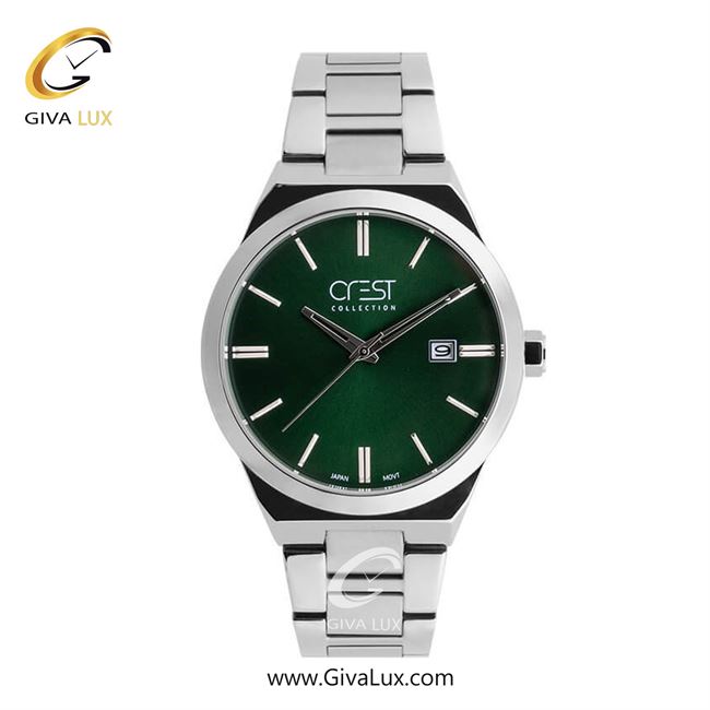 ساعت مچی اورجینال مردانه کرست | Crest  مشکی-نقره ای | نقره ای| سبز| کد رفرنس Crest 6276-2