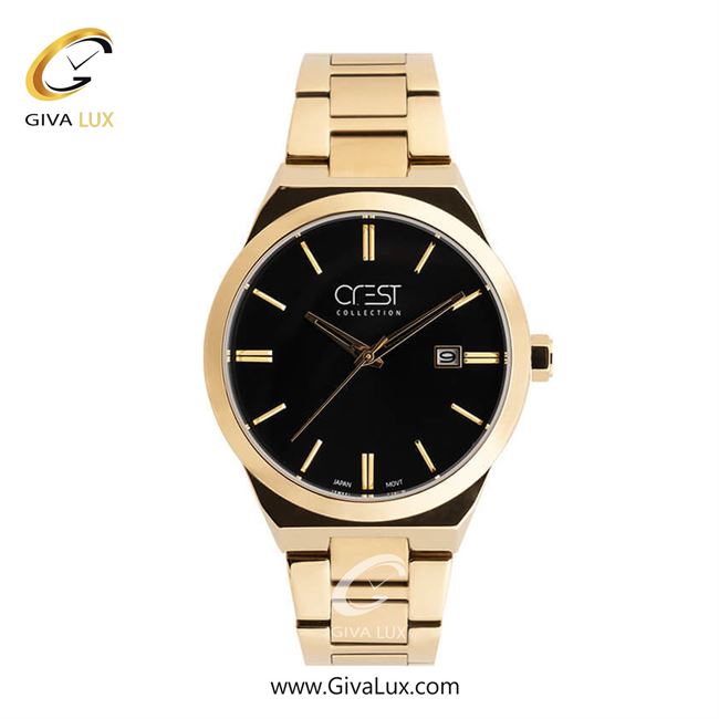ساعت مچی اورجینال مردانه کرست | Crest  مشکی-طلایی | طلایی| مشکی| کد رفرنس Crest 6276-4