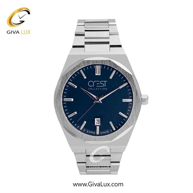 ساعت مچی اورجینال مردانه کرست نقره ای | نقره ای| سرمه ای| کد رفرنس Crest 6283-2