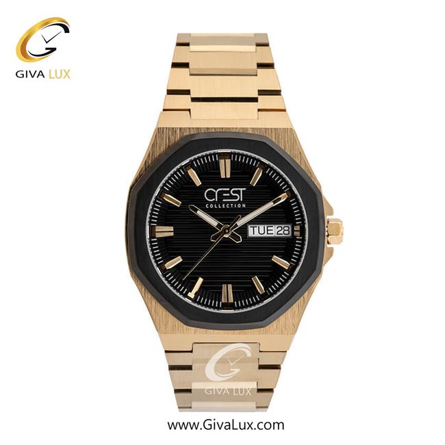 ساعت مچی اورجینال مردانه کرست | Crest  مشکی | طلایی| مشکی| کد رفرنس Crest 6286-6