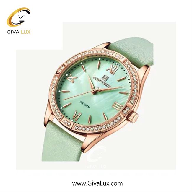 ساعت مچی اورجینال زنانه ناوی فورس|Naviforce|نوی فورس|نیوی فورس رزگلد | سبز| سبز| کد رفرنس NF5038