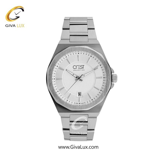 ساعت مچی اورجینال مردانه کرست نقره ای | نقره ای| سفید| کد رفرنس Crest 6291-1