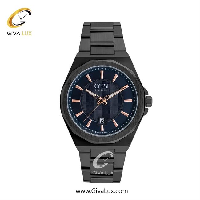 ساعت مچی اورجینال مردانه کرست مشکی | مشکی| سرمه ای| کد رفرنس Crest 6291-5