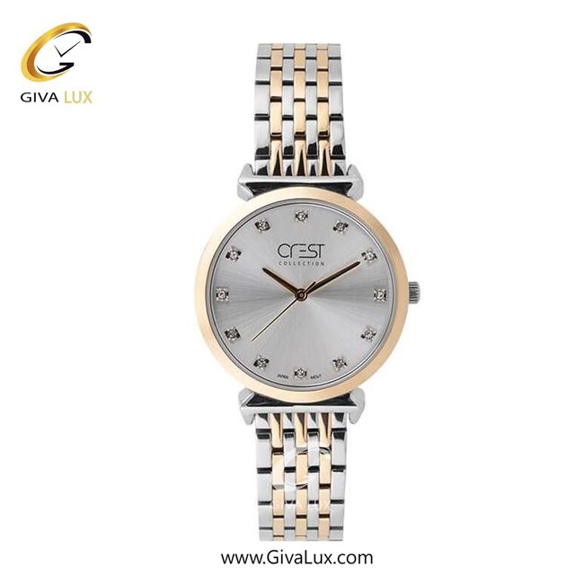 ساعت مچی اورجینال زنانه کرست طلایی | نقره ای-طلایی| نقره ای| کد رفرنس Crest 6294-5