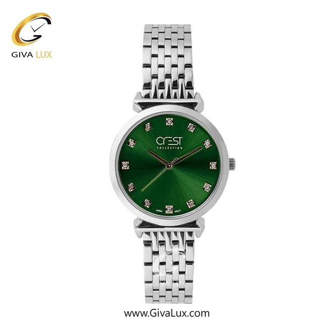 ساعت مچی اورجینال زنانه کرست نقره ای | نقره ای| سبز| کد رفرنس Crest 6294-6