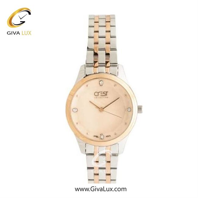 ساعت مچی اورجینال زنانه کرست رزگلد | نقره ای-رزگلد| رزگلد| کد رفرنس Crest 6297-2