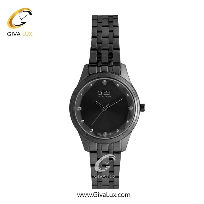 ساعت مچی اورجینال زنانه کرست مشکی | مشکی| مشکی| کد رفرنس Crest 6297-5