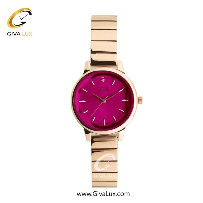 ساعت مچی اورجینال زنانه کرست رزگلد | رزگلد| سرخابی| کد رفرنس Crest 6298-4