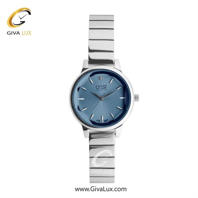 ساعت مچی اورجینال زنانه کرست نقره ای | نقره ای| آبی خاکستری| کد رفرنس Crest 6298-5