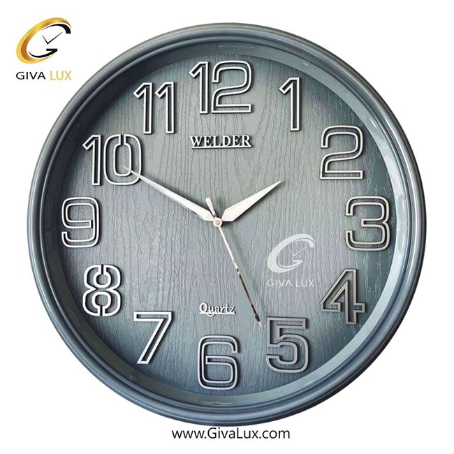 ساعت دیواری اورجینال ولدر PVC طوسی| کد رفرنس 630