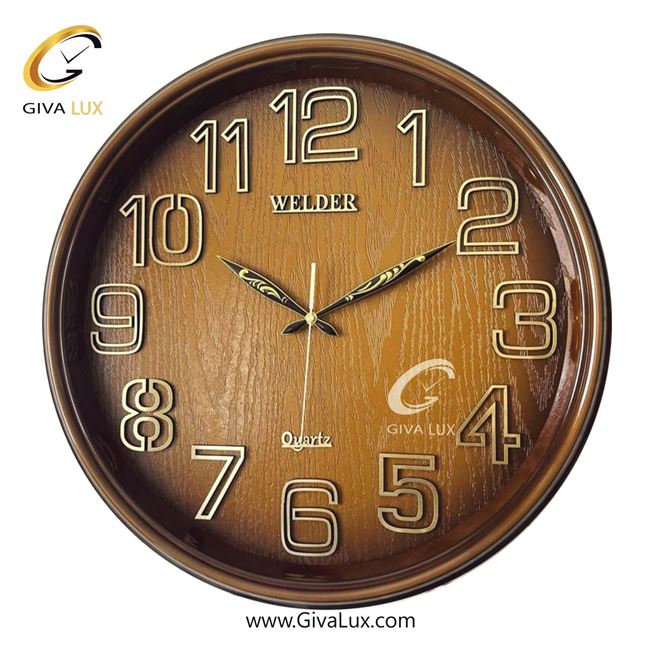 ساعت دیواری اورجینال ولدر PVC قهوه ای| کد رفرنس 630